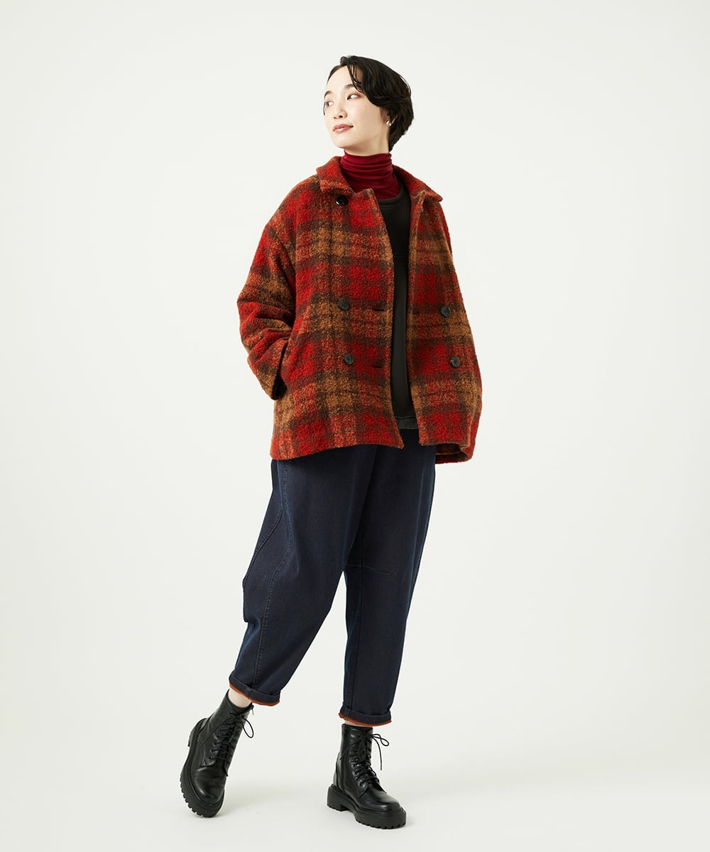 NGKAF10110 GIANNI LO GIUDICE(ジャンニ ロ ジュディチェ) [洗える]テンセルウールガーゼフライスカットソー レッド