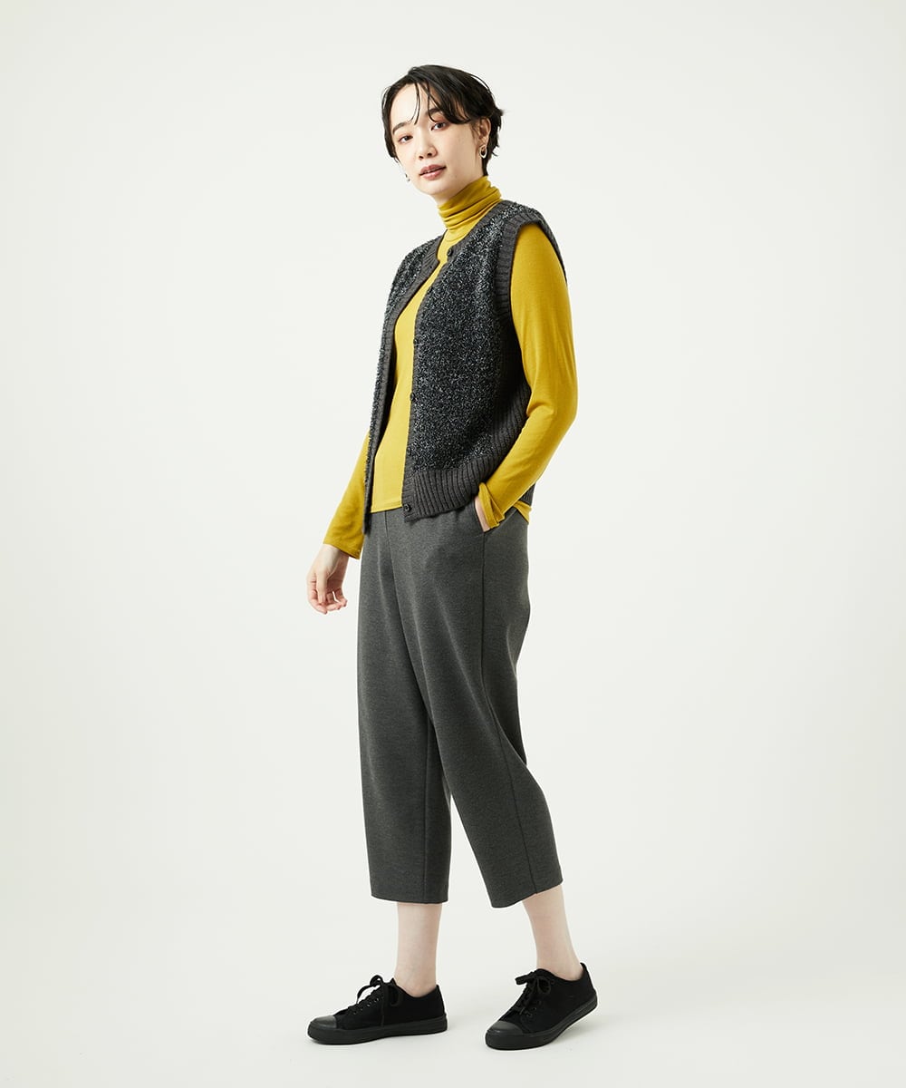 NGKAF10110 GIANNI LO GIUDICE(ジャンニ ロ ジュディチェ) [洗える]テンセルウールガーゼフライスカットソー イエロー
