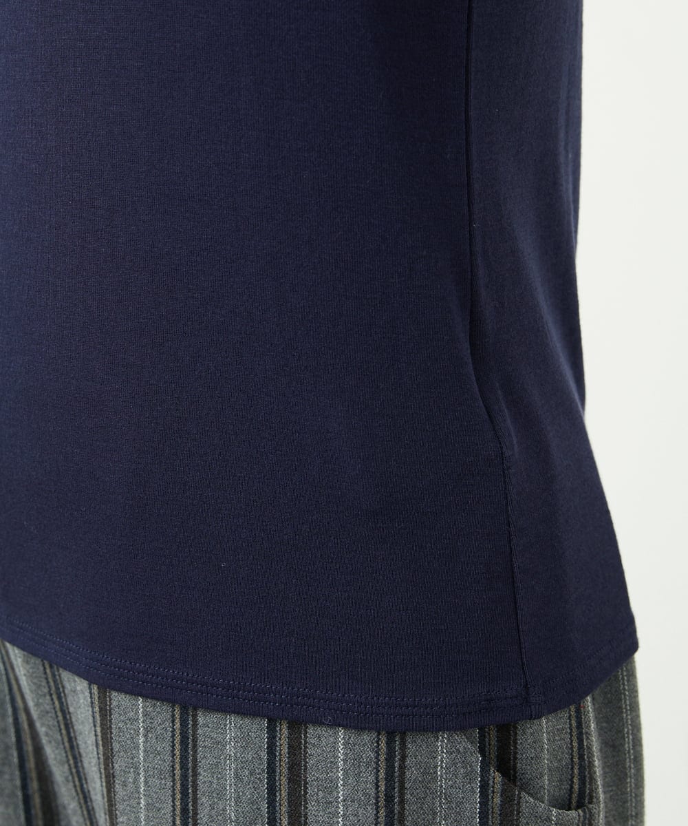 NGKAF10110 GIANNI LO GIUDICE(ジャンニ ロ ジュディチェ) [洗える]テンセルウールガーゼフライスカットソー ネイビー