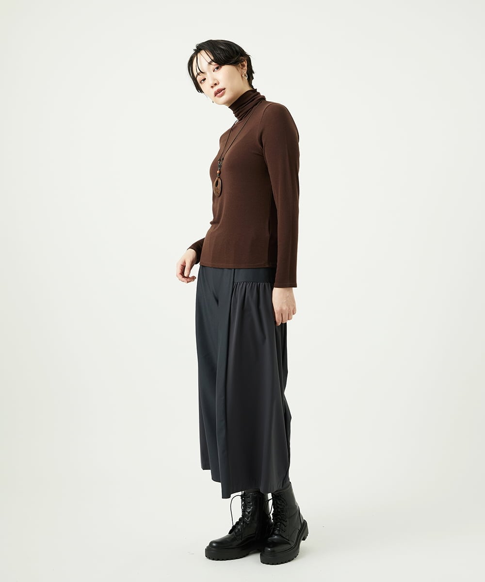 NGKAF10110 GIANNI LO GIUDICE(ジャンニ ロ ジュディチェ) [洗える]テンセルウールガーゼフライスカットソー ブラウン