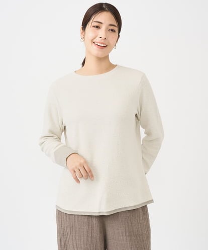 NGKAF14170 GIANNI LO GIUDICE [洗える・日本製]コットンウェーブリバー配色カットソー