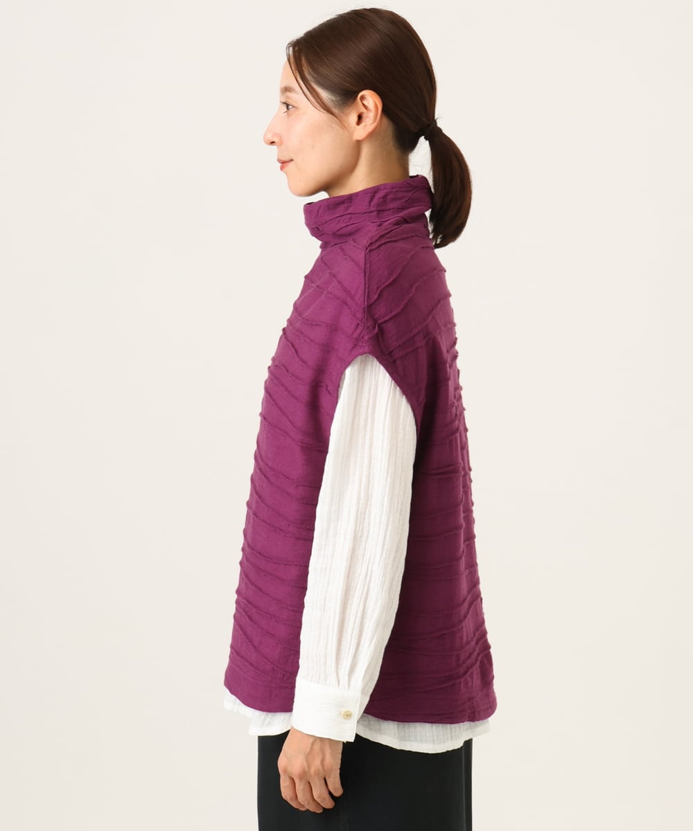 NGKAH42180 GIANNI LO GIUDICE(ジャンニ ロ ジュディチェ) [日本製]リップルジャガードベスト パープル