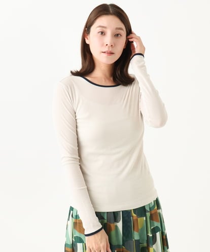NGKEB41130 GIANNI LO GIUDICE [洗える・日本製]シアーストレッチフライスカットソー