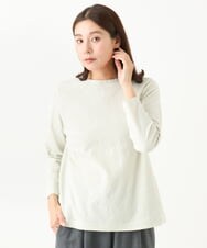 NGKEB53150 GIANNI LO GIUDICE(ジャンニ ロ ジュディチェ) [洗える・日本製]綿麻バイアスチェックジャガードカットソー オフホワイト
