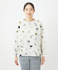 NGKGB01230 GIANNI LO GIUDICE(ジャンニ ロ ジュディチェ) [洗える・日本製]バスルームリップルプリントカットソー アイボリー