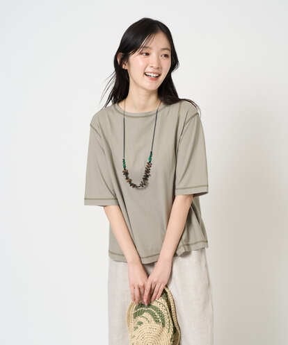 NGKGE40210 GIANNI LO GIUDICE [洗える]クールローレルスカイコットTシャツ
