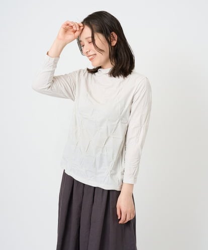 NGKGE46170 GIANNI LO GIUDICE [洗える・日本製]麻混シャーリングカットソー