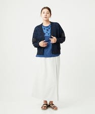 NGKHA11210 GIANNI LO GIUDICE(ジャンニ ロ ジュディチェ) [洗える・日本製]麻混ドットワッシャージャガードカットソープルオーバー ブルー