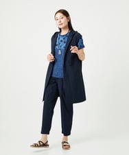 NGKHA11210 GIANNI LO GIUDICE(ジャンニ ロ ジュディチェ) [洗える・日本製]麻混ドットワッシャージャガードカットソープルオーバー ブルー