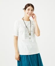 NGKHC06190 GIANNI LO GIUDICE(ジャンニ ロ ジュディチェ) [接触冷感・洗える・日本製]クールローレルスカイコット刺繍カットソー ホワイト