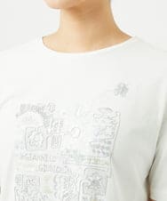 NGKHC06190 GIANNI LO GIUDICE(ジャンニ ロ ジュディチェ) [接触冷感・洗える・日本製]クールローレルスカイコット刺繍カットソー ホワイト