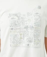 NGKHC06190 GIANNI LO GIUDICE(ジャンニ ロ ジュディチェ) [接触冷感・洗える・日本製]クールローレルスカイコット刺繍カットソー ホワイト
