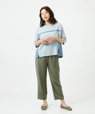 NGKHC22250 GIANNI LO GIUDICE(ジャンニ ロ ジュディチェ) [洗える・日本製]ドッキングコットン天竺カットソー ブルー