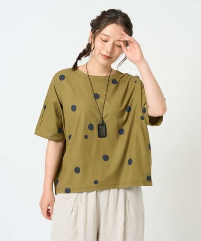 NGKHD05180 GIANNI LO GIUDICE [洗える・日本製]抜染ドットカットソー