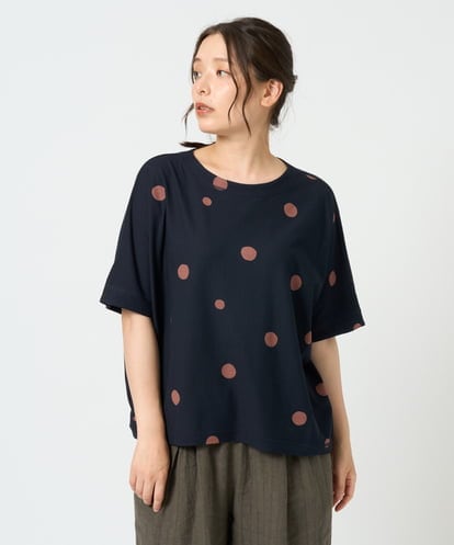 NGKHD05180 GIANNI LO GIUDICE [洗える・日本製]抜染ドットカットソー