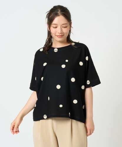 NGKHD05180 GIANNI LO GIUDICE [洗える・日本製]抜染ドットカットソー