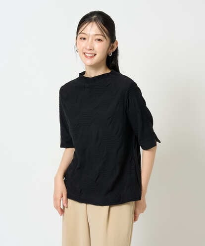 NGKHD68150 GIANNI LO GIUDICE [洗える・日本製]ドットタックハイネックカットソー