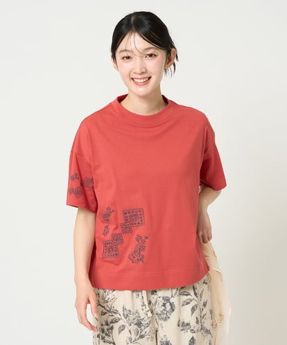 NGKHE61170 GIANNI LO GIUDICE 【洗える】コットン天竺刺繍カットソー