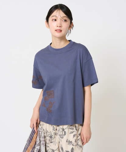 NGKHE61170 GIANNI LO GIUDICE 【洗える】コットン天竺刺繍カットソー