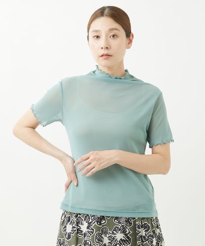 NGKHX23085  [洗える・日本製]ナイロンチュールカットソー
