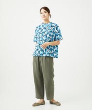 NGKJB02200 GIANNI LO GIUDICE(ジャンニ ロ ジュディチェ) [接触冷感・洗える・日本製]ドットサークルプリントカットソー ブルー
