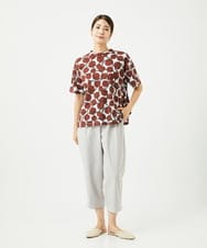 NGKJB02200 GIANNI LO GIUDICE(ジャンニ ロ ジュディチェ) [接触冷感・洗える・日本製]ドットサークルプリントカットソー ブラウン
