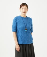 NGKJB11160 GIANNI LO GIUDICE(ジャンニ ロ ジュディチェ) [洗える・日本製]キャッチワッシャーカットソー ブルー