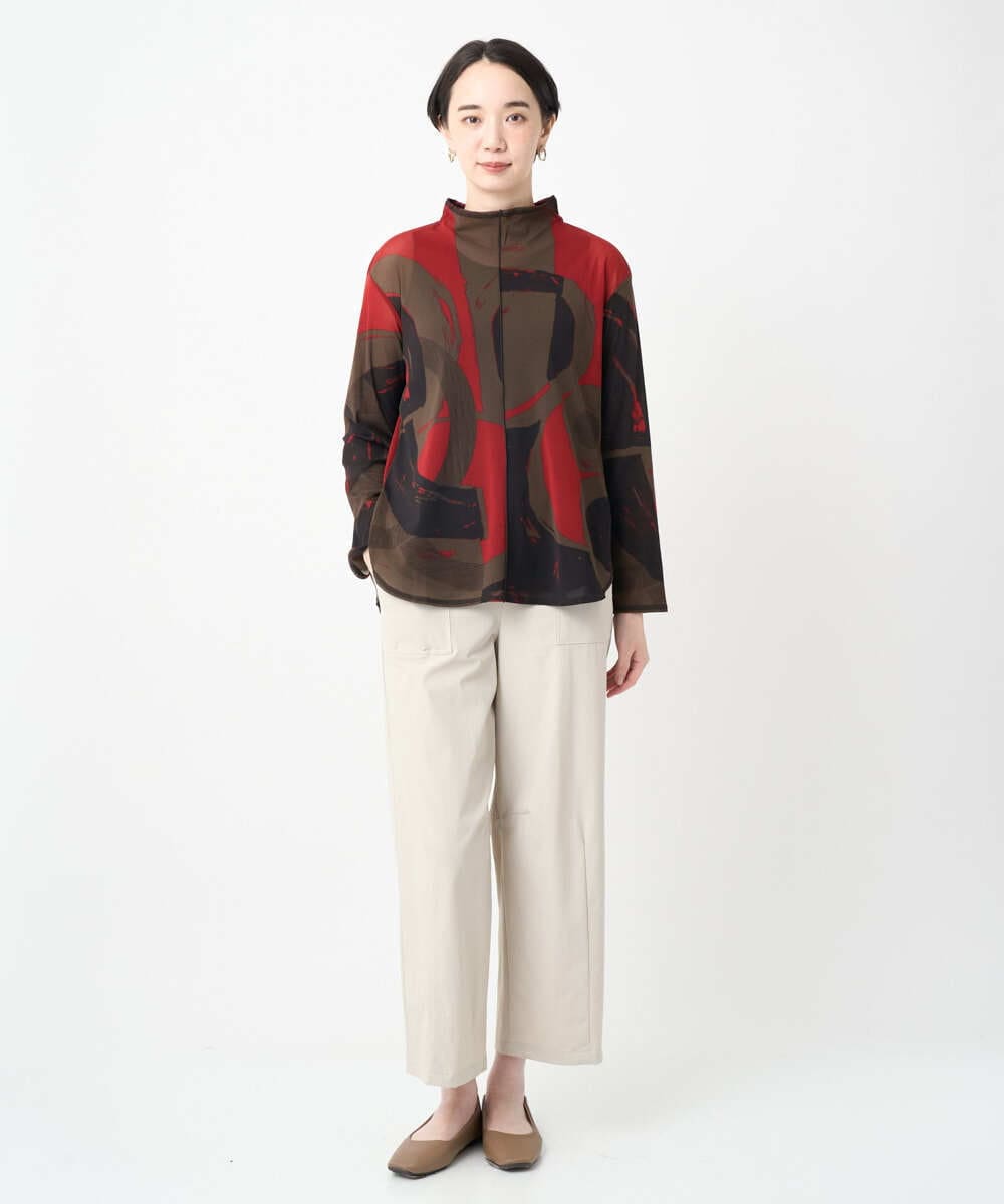 NGKJB21290 GIANNI LO GIUDICE(ジャンニ ロ ジュディチェ) [洗える・日本製]サモーラチュールビッグサークルチュニック レッド