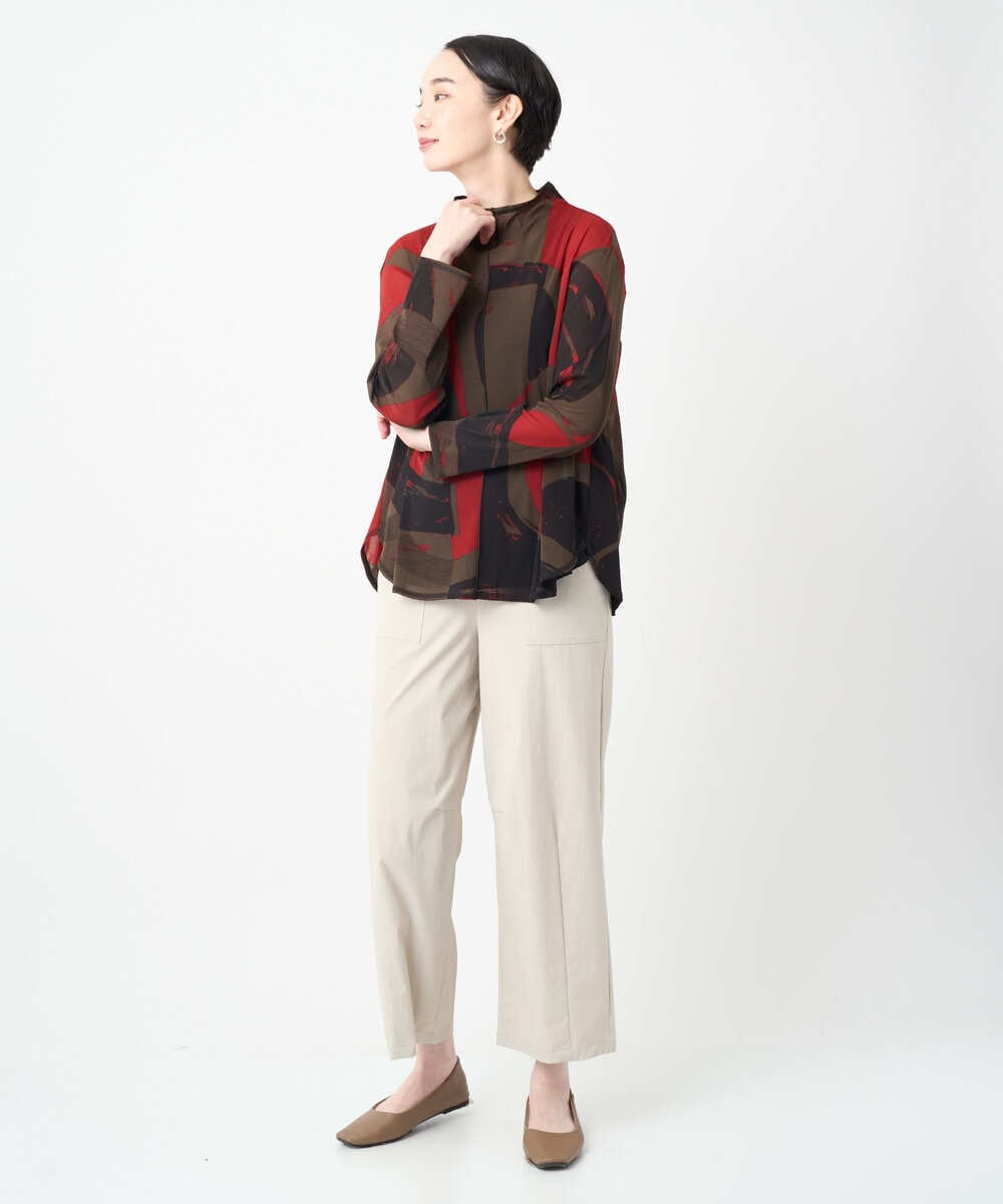 NGKJB21290 GIANNI LO GIUDICE(ジャンニ ロ ジュディチェ) [洗える・日本製]サモーラチュールビッグサークルチュニック レッド