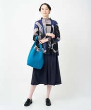 NGKJB21290 GIANNI LO GIUDICE(ジャンニ ロ ジュディチェ) [洗える・日本製]サモーラチュールビッグサークルチュニック ブルー