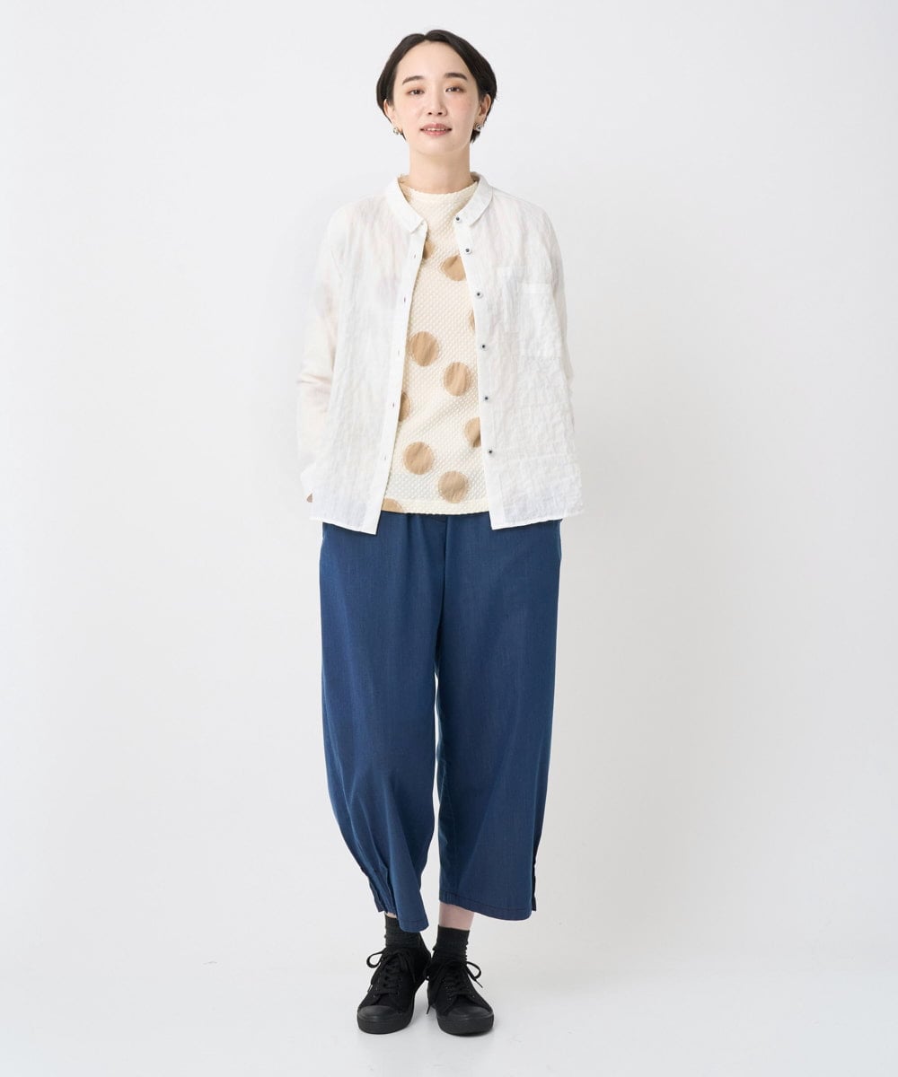 NGKJC03230 GIANNI LO GIUDICE(ジャンニ ロ ジュディチェ) [洗える・日本製]強撚コットンドットカットソー アイボリー