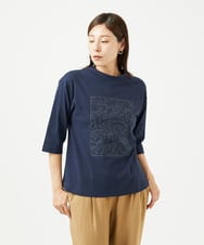 NGKJC08180 GIANNI LO GIUDICE(ジャンニ ロ ジュディチェ) [洗える・日本製]エココットンカットソー ネイビー
