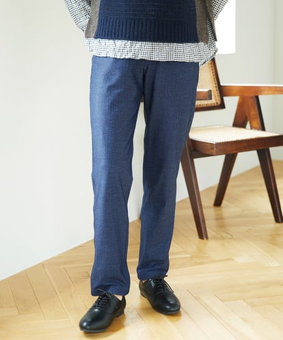 NGLAE13250 GIANNI LO GIUDICE [洗える・リバーシブル]デニムリバーツイードプリントパンツ
