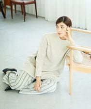 NGLAE22270 GIANNI LO GIUDICE(ジャンニ ロ ジュディチェ) [洗える・日本製]レーヨン混ストレッチストライプパンツ ライトグレー