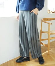 NGLAE22270 GIANNI LO GIUDICE(ジャンニ ロ ジュディチェ) [洗える・日本製]レーヨン混ストレッチストライプパンツ ダークグレー