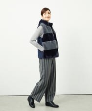 NGLAE22270 GIANNI LO GIUDICE(ジャンニ ロ ジュディチェ) [洗える・日本製]レーヨン混ストレッチストライプパンツ ダークグレー