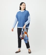NGLEB51270 GIANNI LO GIUDICE(ジャンニ ロ ジュディチェ) [洗える・日本製]デニムレースパンツ ネイビーブラック