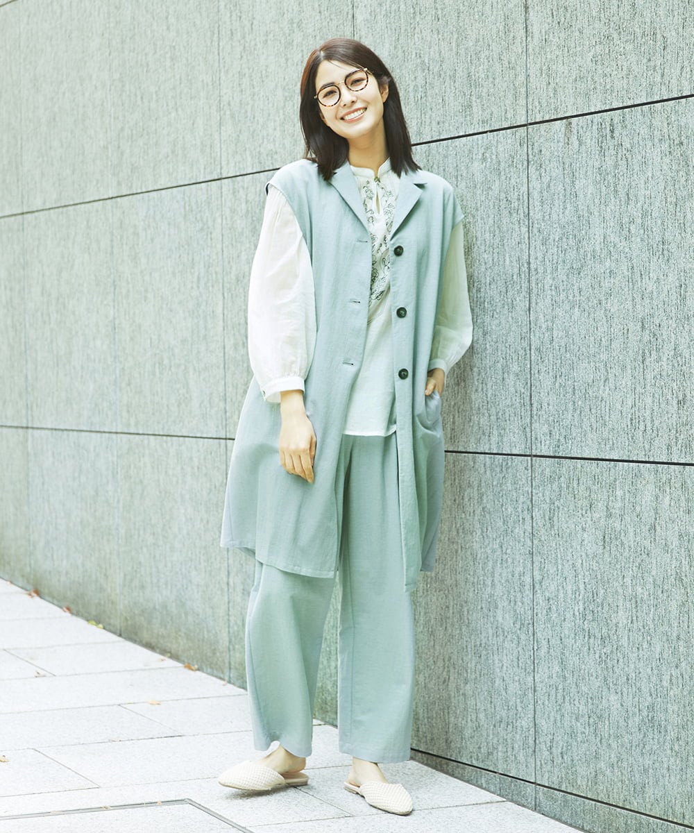 NGLGA30250 GIANNI LO GIUDICE(ジャンニ ロ ジュディチェ) [洗える]コットンナイロンカノコ編みパンツ ライトグレー