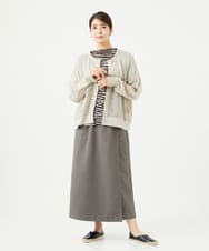 NGLGA52290 GIANNI LO GIUDICE(ジャンニ ロ ジュディチェ) [洗える・日本製]プライムフレックスサッカースカート風パンツ カーキ