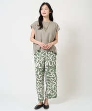 NGLGE41300 GIANNI LO GIUDICE(ジャンニ ロ ジュディチェ) [洗える・日本製]ポタニカルフラワープリントパンツ グリーン