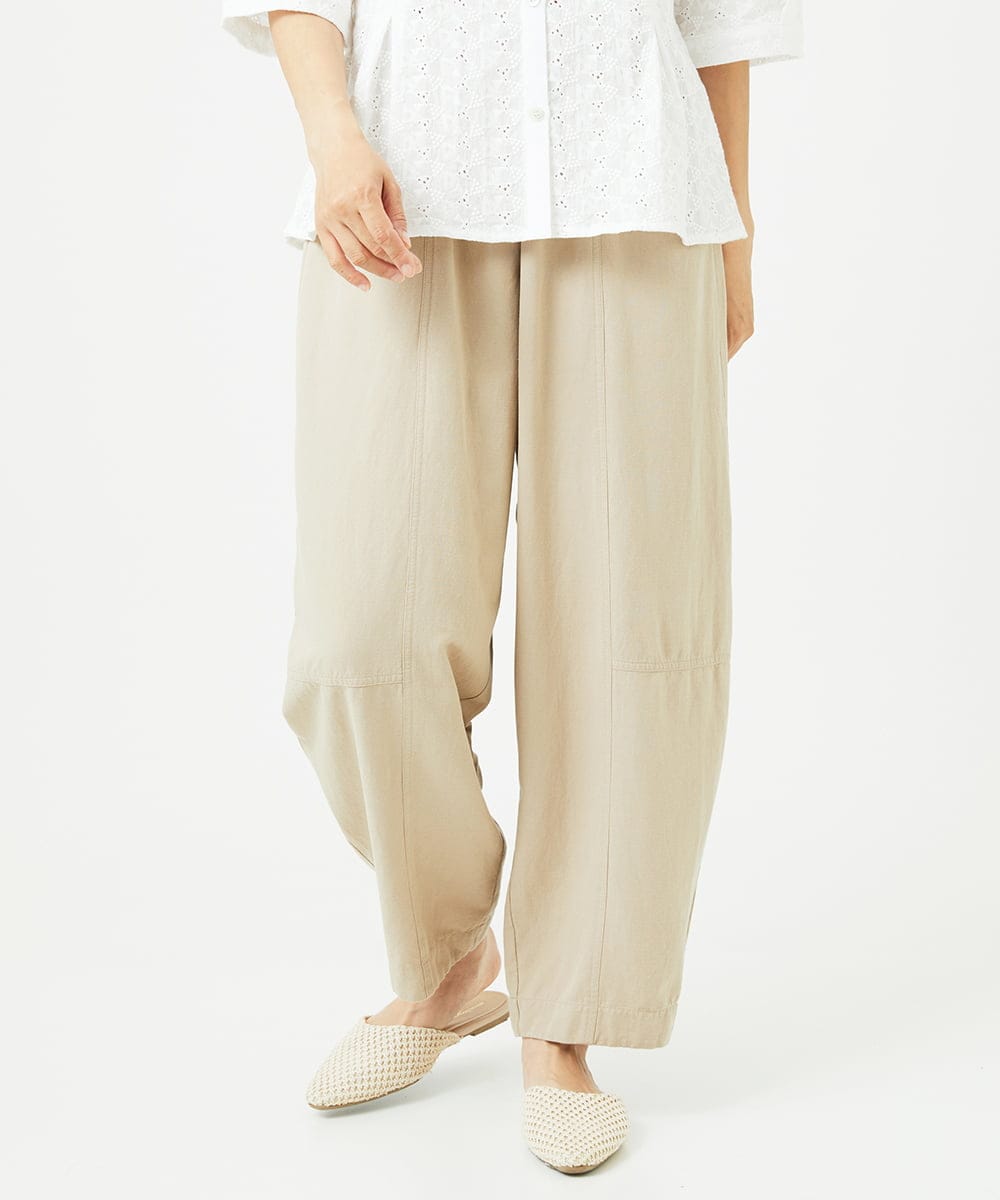 NGLHC13230 GIANNI LO GIUDICE(ジャンニ ロ ジュディチェ) [洗える]レーヨンコットンコクーンシルエットパンツ ベージュ