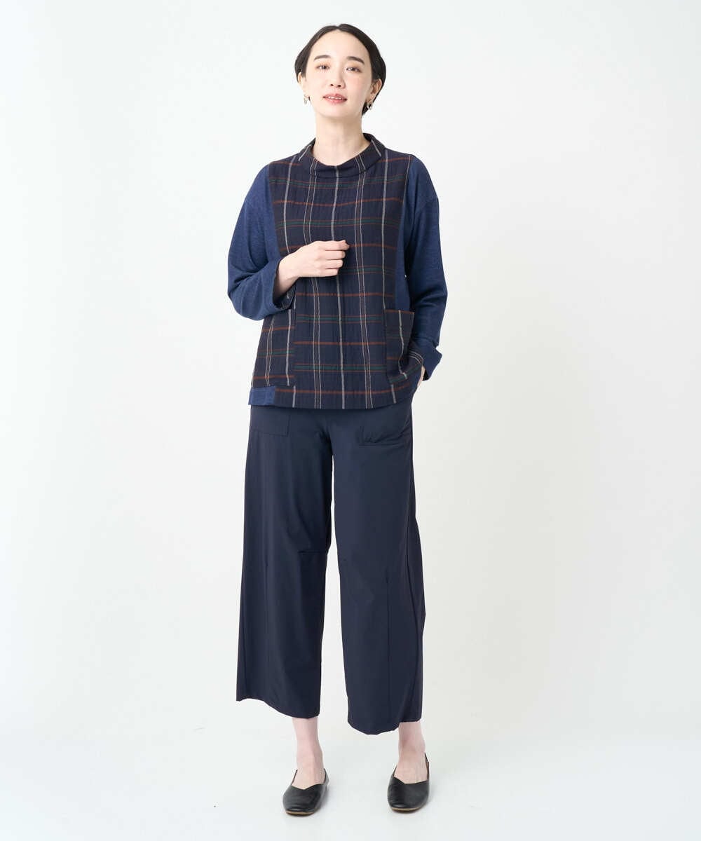 NGLJB25200 GIANNI LO GIUDICE(ジャンニ ロ ジュディチェ) [洗える・日本製]ナイロンライトクロスストレッチパンツ ネイビー