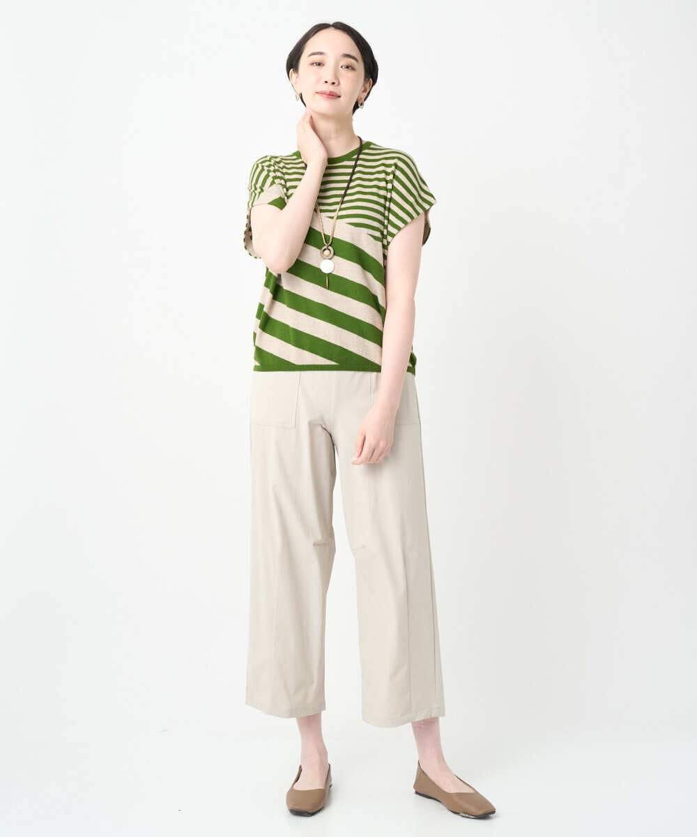 NGLJB25200 GIANNI LO GIUDICE(ジャンニ ロ ジュディチェ) [洗える・日本製]ナイロンライトクロスストレッチパンツ ベージュ