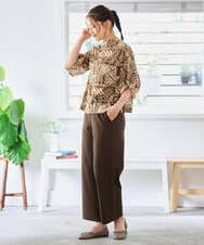 NGLJD18250 GIANNI LO GIUDICE(ジャンニ ロ ジュディチェ) [洗える・日本製]アルガンギャバパンツ ブラウン