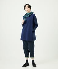 NGPAE20360 GIANNI LO GIUDICE(ジャンニ ロ ジュディチェ) [洗える]コットンスラブインレーチュニックカットソー ネイビー
