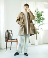 NGPAE20360 GIANNI LO GIUDICE(ジャンニ ロ ジュディチェ) [洗える]コットンスラブインレーチュニックカットソー ベージュ