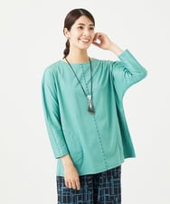 NGPGA52260 GIANNI LO GIUDICE(ジャンニ ロ ジュディチェ) [洗える]アンチスウェットステッチ刺繍チュニックカットソー ライトグリーン
