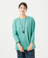 NGPGA52260 GIANNI LO GIUDICE(ジャンニ ロ ジュディチェ) [洗える]アンチスウェットステッチ刺繍チュニックカットソー ライトグリーン