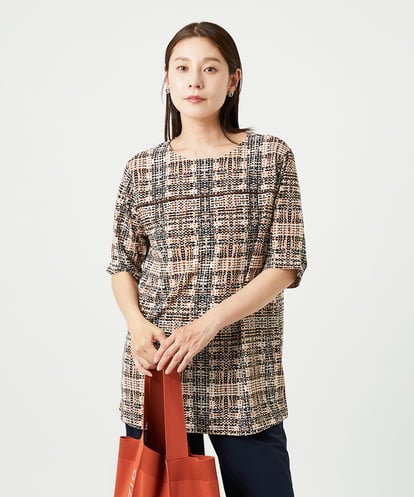 NGPHA01200  [接触冷感・洗える]ジオメトリックプリントチュニック