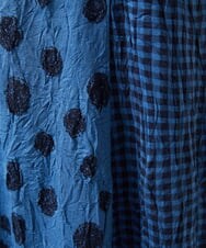 NGPHA11330 GIANNI LO GIUDICE(ジャンニ ロ ジュディチェ) [洗える・日本製]麻混ドットワッシャージャガードワンピース ブルー